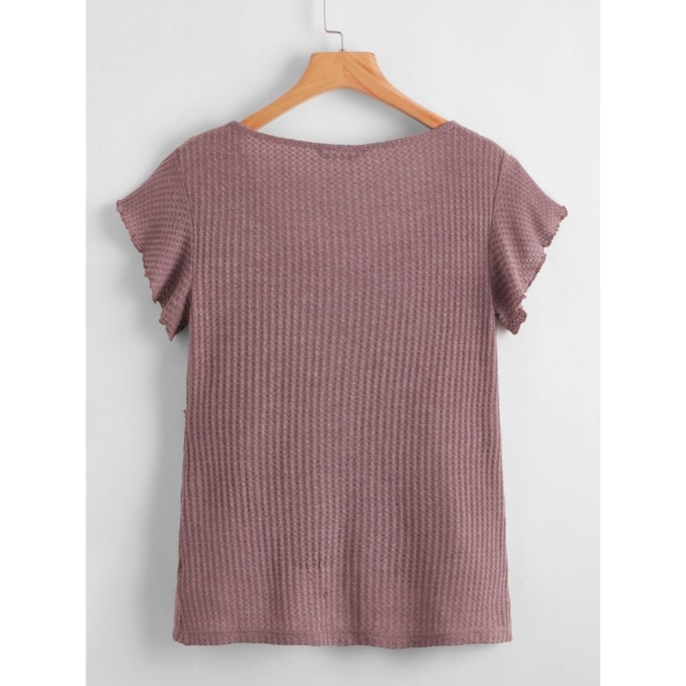 Butterfly Sleeve Peplum High Low Top - Picture 2 of 3